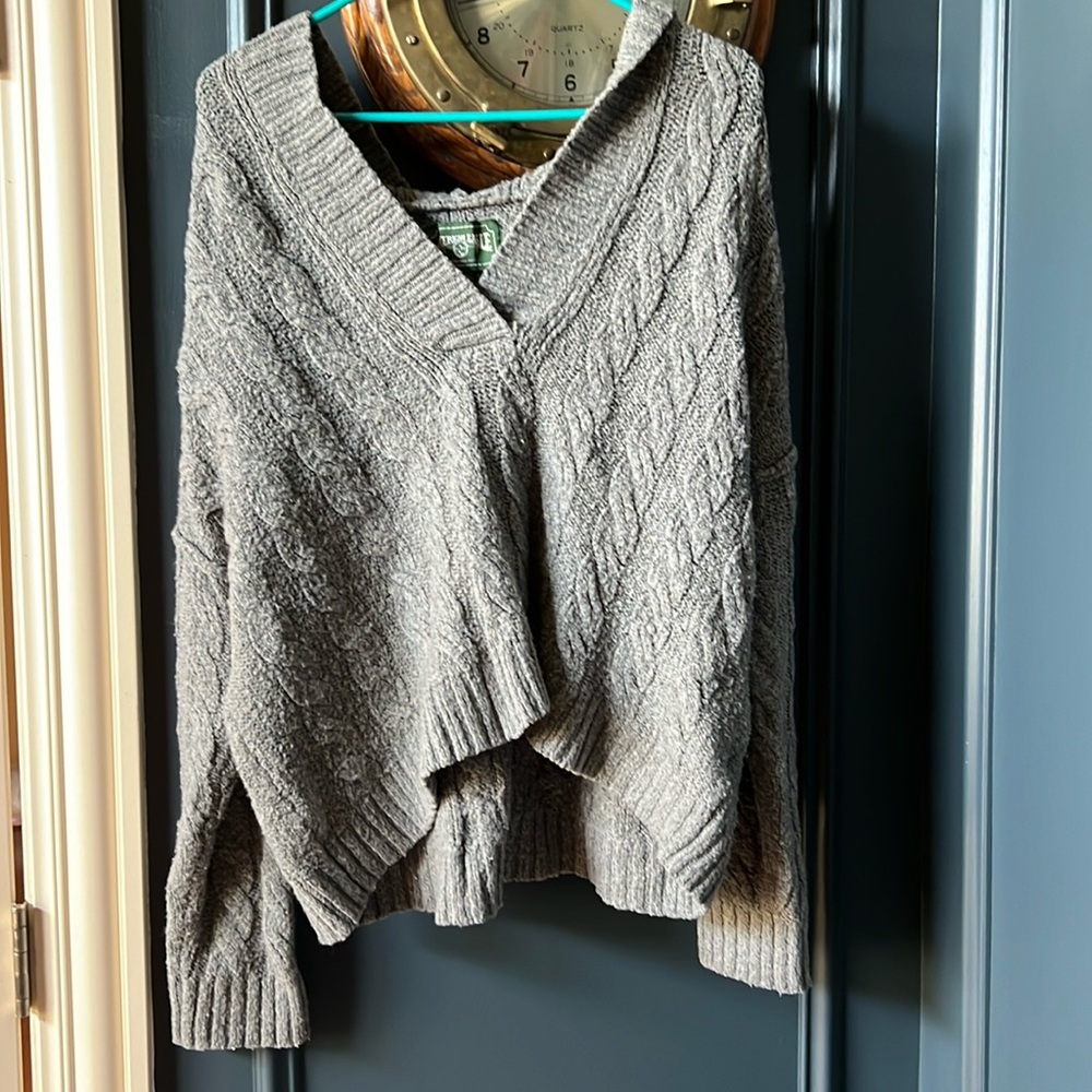 Gray hooded sweater